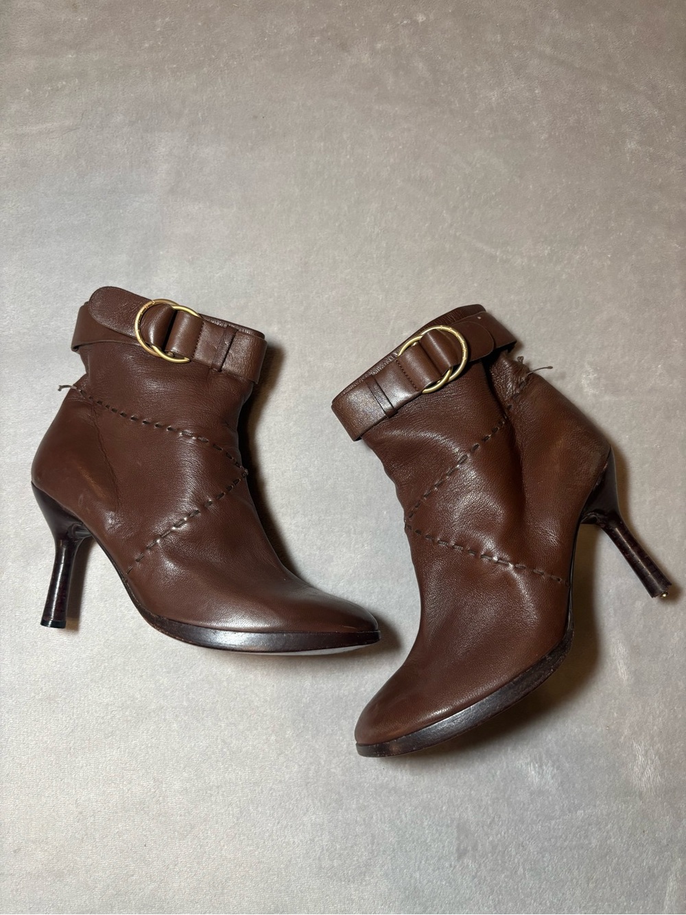 Chanel Vintage Interlocking CC Logo Brown Boots